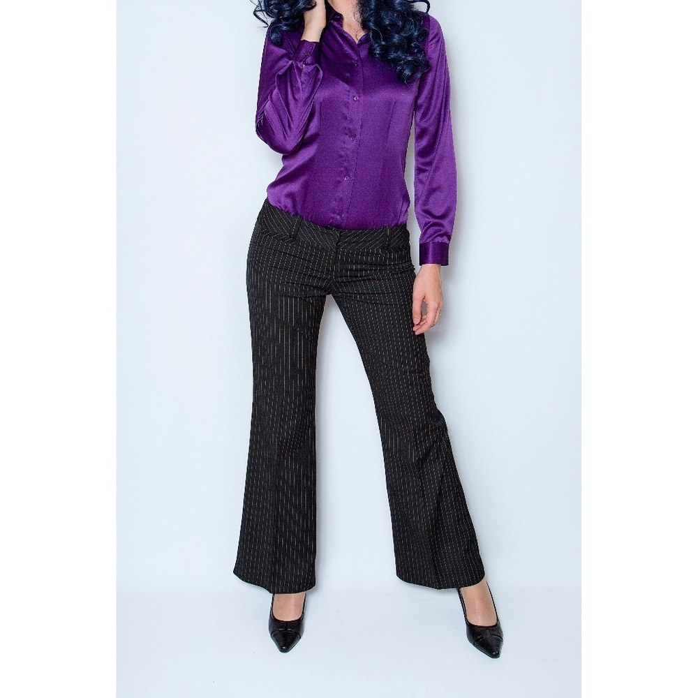 PAPAYA Low Rise Black Pinstripe Dress Pants sz L